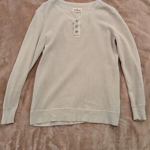 Men's Cream Henley Sweatshirt